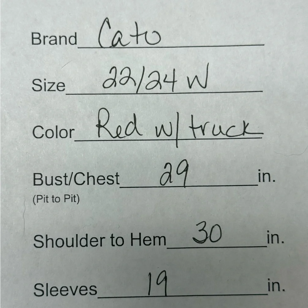 Cato 22/24W Red Buffalo Plaid Leopard Truck Christmas Tie Front Holiday Top - Picture 9 of 9